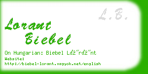 lorant biebel business card